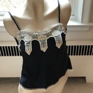 NWOT-  Navy Silk Cami by Etcetera